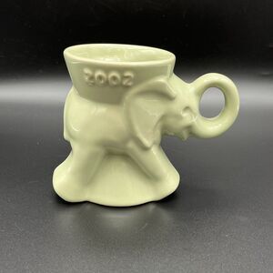Vintage Frankoma GOP 2002 Elephant Mug George W Bush Era Pale Green